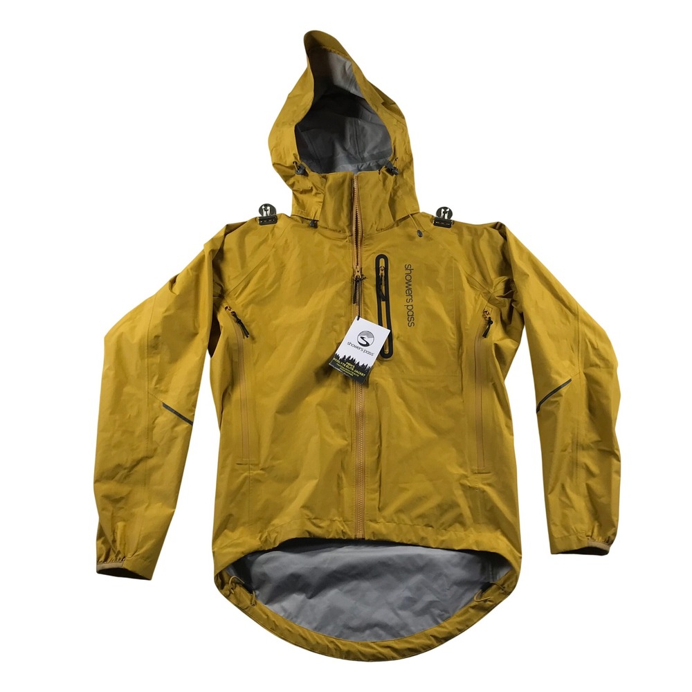 Showers Pass EcoLyte Elite Cycling Jacket Mens Small Harvest Yellow 1007 NWT